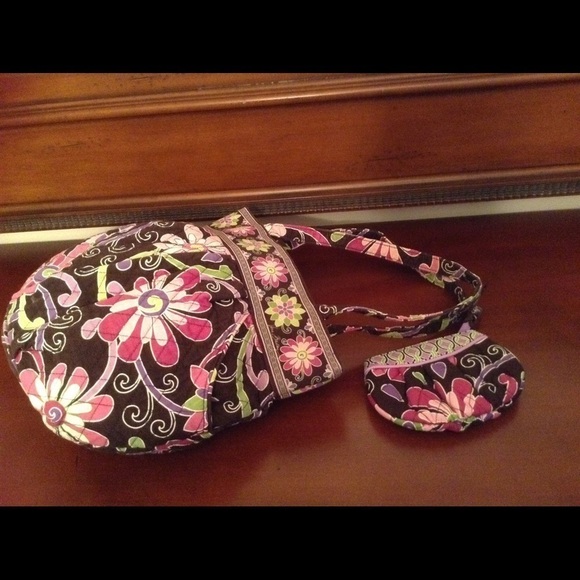 Vera Bradley purple punch handbag and change purse - Picture 1 of 2